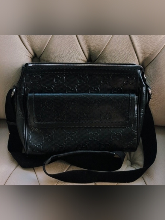 Gucci Other - Gucci Black GG Pattern Messenger Bag
